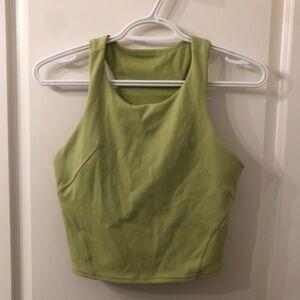 lululemon athletica Lime Green Crop Tank Top Wunder Train